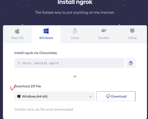 ngrock 다운로드